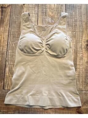 Camishaper XL Beige Shaping Tank Top with Built-in Bra Womens Ladies Tan X Large